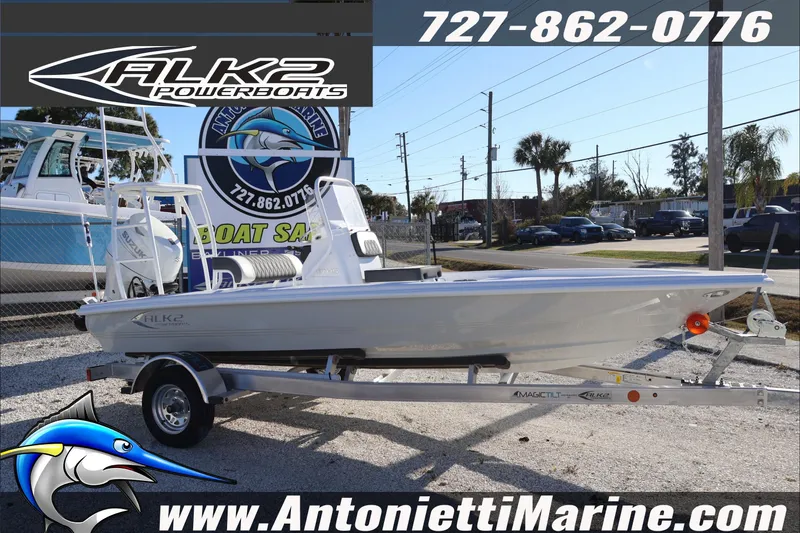 Slide: The Image of 2026 ALK2 Powerboats 17HS on trailer at Antonietti Marine dealership. - 4