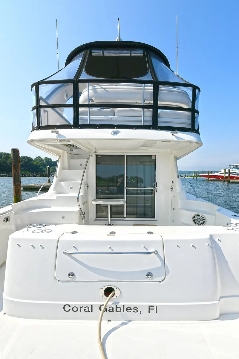 Slide: The Image of 2008 Sea Ray 44 Sedan Bridge yacht at dock. - 12