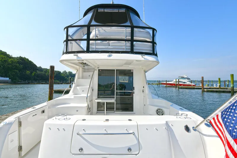 Slide: The Image of 2008 Sea Ray 44 Sedan Bridge yacht at dock. - 4