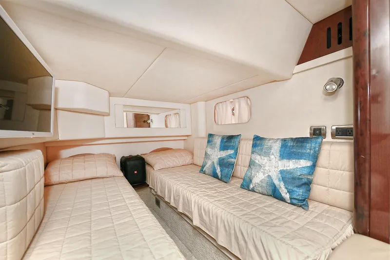 Slide: The Image of Interior of 2008 Sea Ray 44 Sedan Bridge with twin beds. - 40