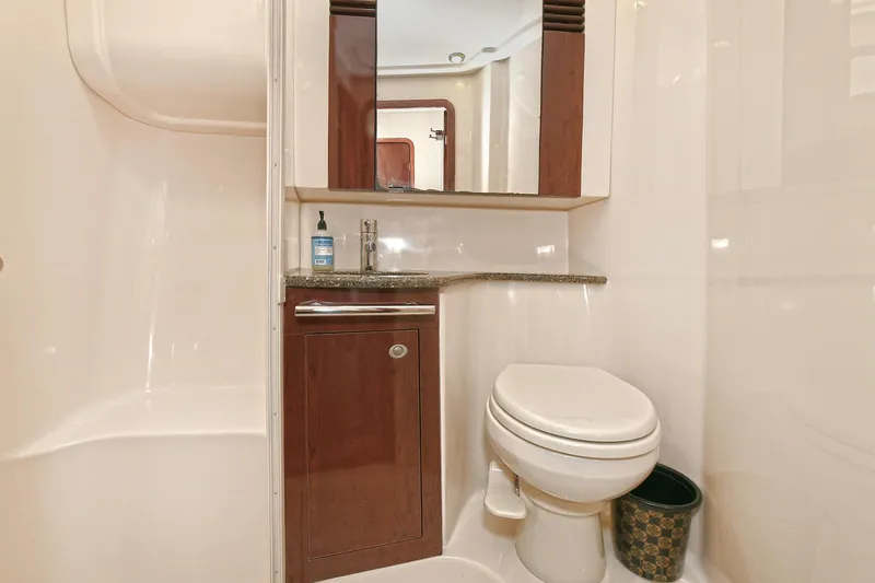 Slide: The Image of Luxurious bathroom on a 2008 Sea Ray 44 Sedan Bridge yacht. - 45