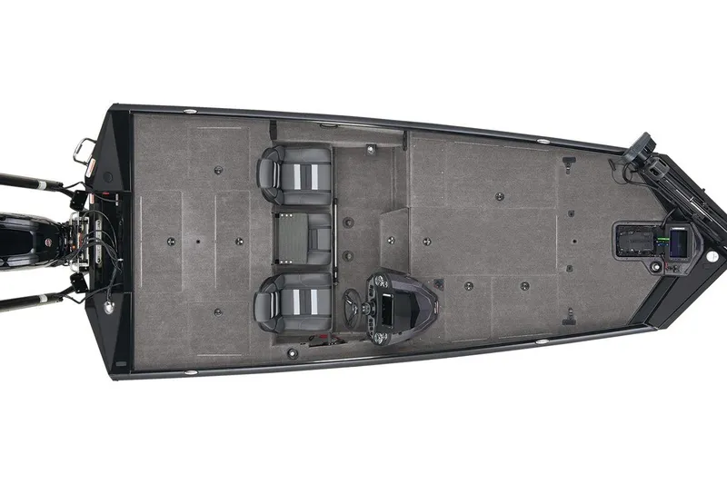 Slide: The Image of Top view of 2026 Ranger RT188P boat interior layout with seating and controls. - 12