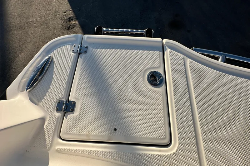 Slide: The Image of 2017 Chaparral Vortex 203 VRX boat deck with textured surface and metal fittings. - 30