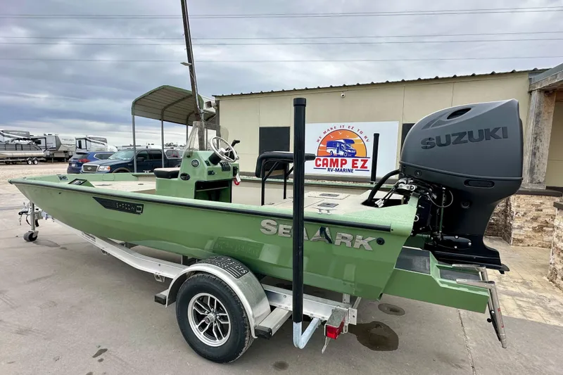 Slide: The Image of 2026 SeaArk Shadow 18 boat with Suzuki engine at Camp EZ RV-Marine dealership. - 7