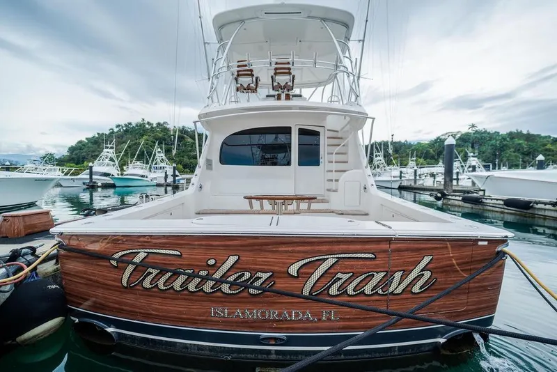 The Image of 2021 Viking 58 Convertible yacht docked in Islamorada, FL marina. - 0