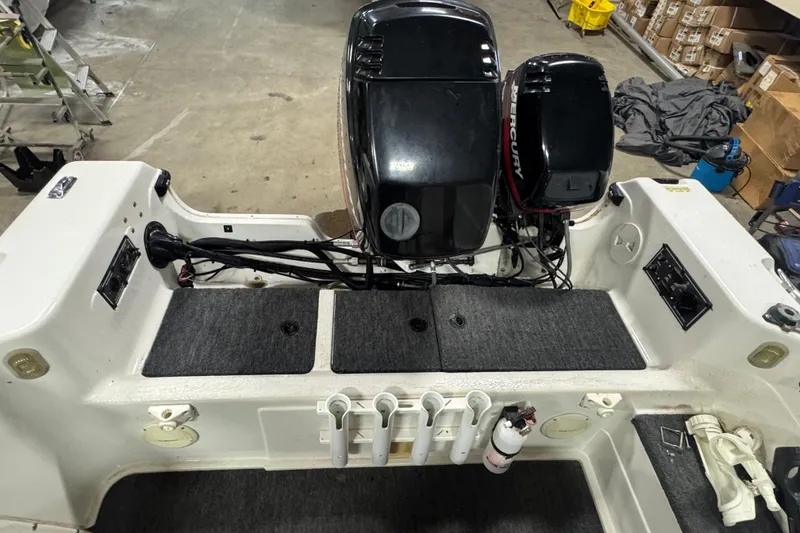 Slide: The Image of 2000 Yar-Craft 1785 Mille Lacs boat interior with Mercury outboard motor. - 10