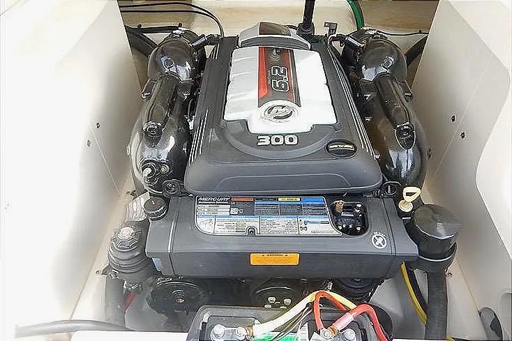 Slide: The Image of 2017 Chaparral 246 SSi engine compartment with 6.2L MerCruiser engine. - 13