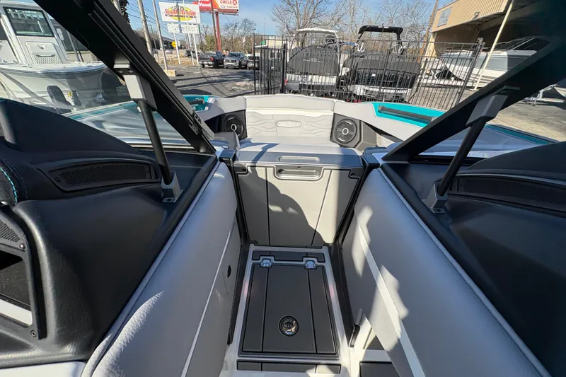 Slide: The Image of Interior view of 2026 Supra SL 450 boat, showcasing sleek design and modern features. - 52