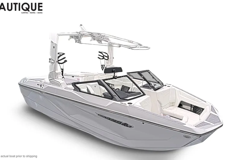 The Image of 2026 Nautique Super Air Nautique G21 boat, sleek design, white exterior, luxury watercraft. - 1