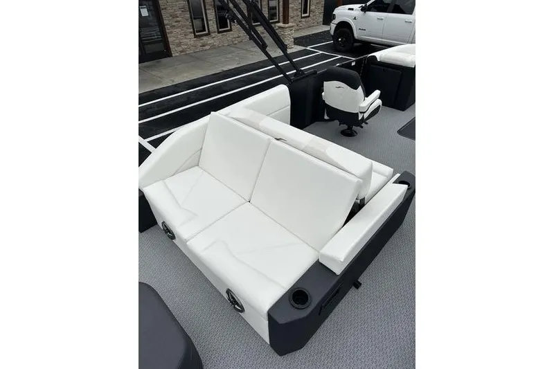 Slide: The Image of Luxurious white seating on 2026 EVOTTTI 523CS boat, featuring modern design and comfort. - 15