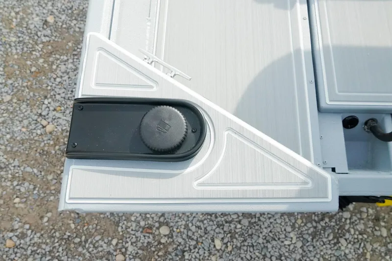 Slide: The Image of 2026 G3 Bay 17 boat detail, featuring sleek design and textured surface on gravel background. - 17