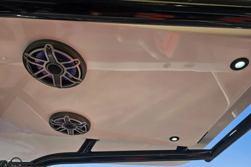 Slide: The Image of Ceiling speakers and lights on 2025 Concept 27' CC boat. - 72
