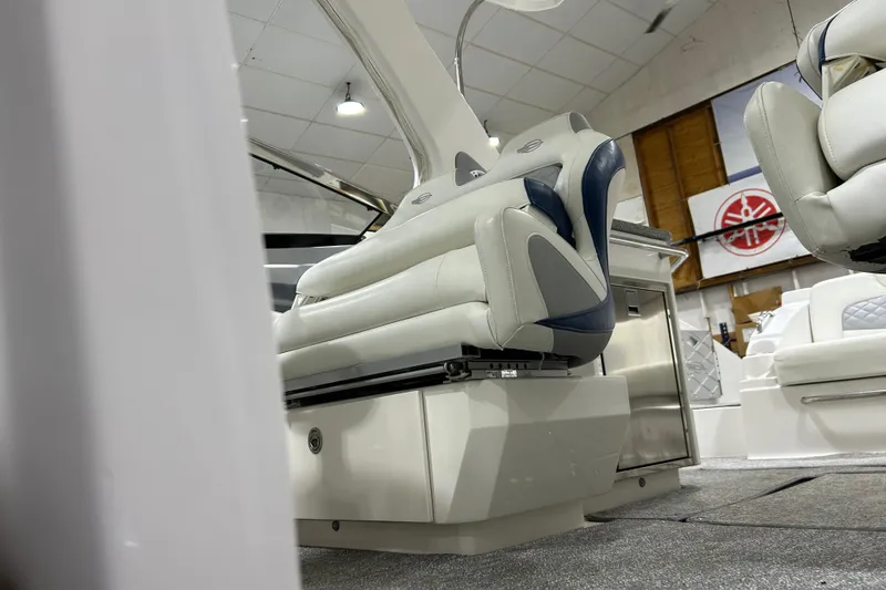 Slide: The Image of Interior of 2012 Chaparral 327 SSX boat showcasing luxurious seating and modern design. - 39