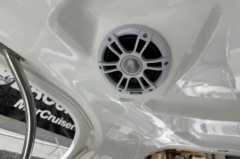 Slide: The Image of Fusion speaker installed on 2012 Chaparral 327 SSX boat's interior ceiling. - 49