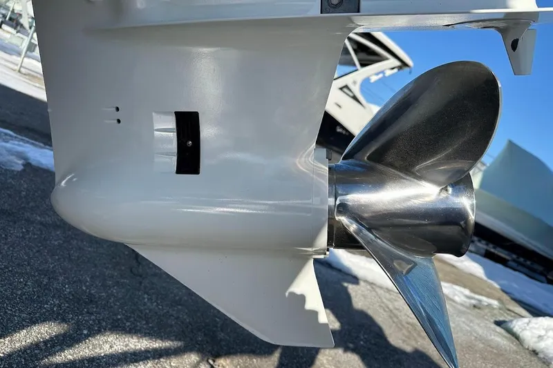 Slide: The Image of Close-up of a 2022 Sea Pro 219 Center Console boat propeller. - 11