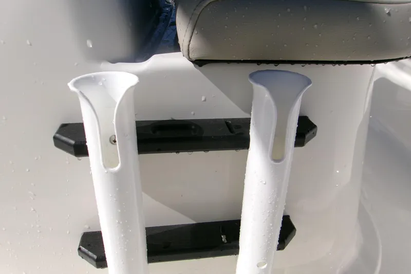Slide: The Image of Close-up of rod holders on a 2026 Key West 1720 Center Console boat. - 15