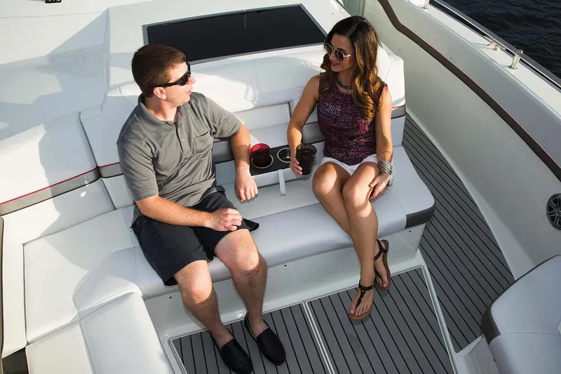 Slide: The Image of Manufacturer Provided Image: Couple relaxing on 2018 Formula 430 Super Sport Crossover yacht. - 11