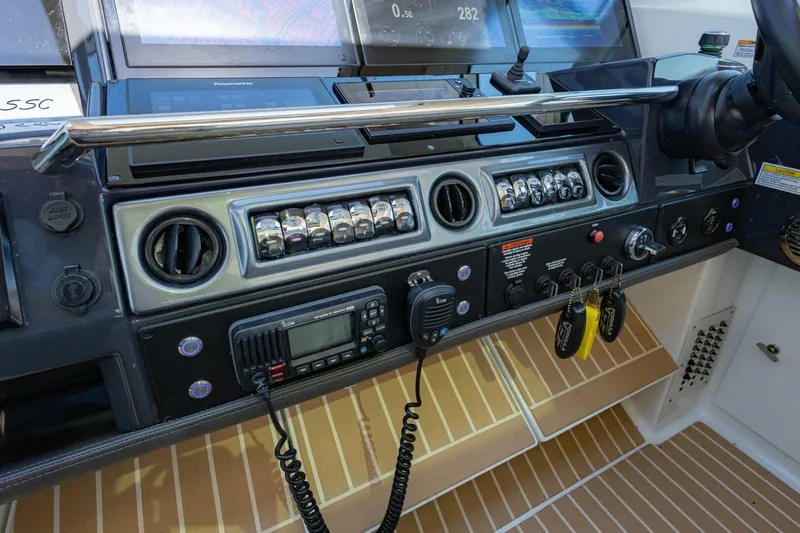 Slide: The Image of Control panel of a 2018 Formula 430 Super Sport Crossover boat with navigation equipment. - 20