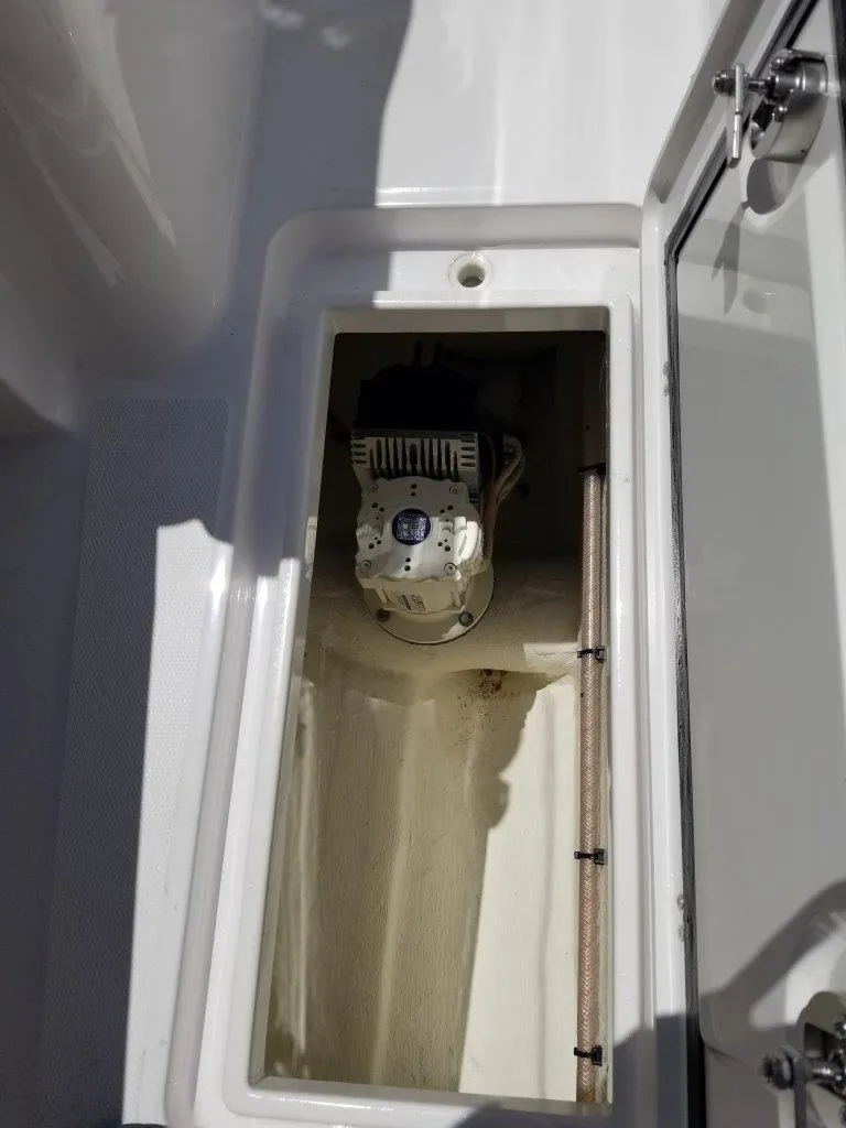 Slide: The Image of 2021 Southport 33 DC boat compartment interior view. - 22