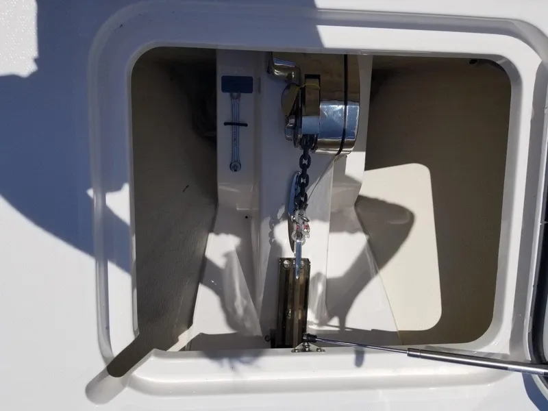 Slide: The Image of Anchor locker of Southport 33 DC boat, year 2021. - 23