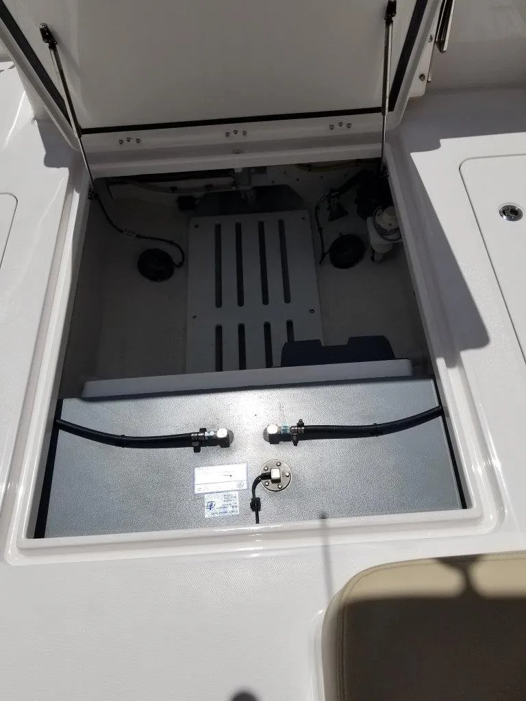 Slide: The Image of Storage compartment in Southport 33 DC boat, 2021 model. - 26