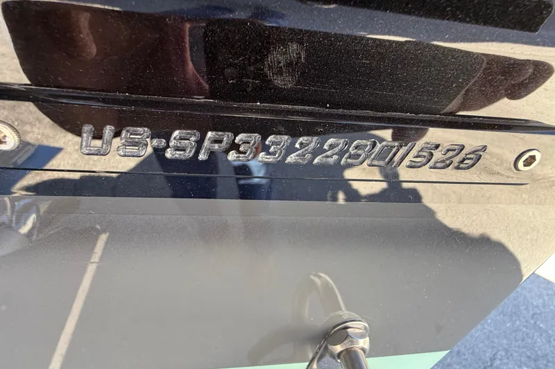 Slide: The Image of Hull identification number on a 2026 Sunsation 32 CCX boat. - 14