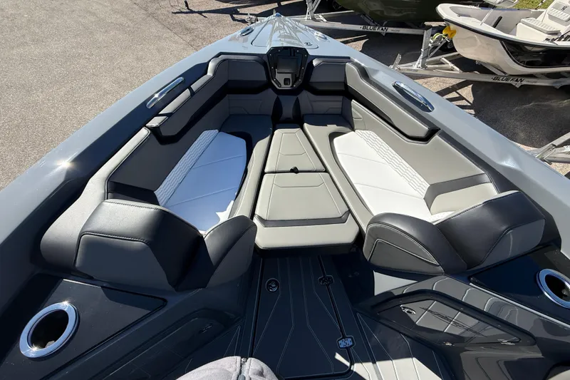 Slide: The Image of 2026 Sunsation 32 CCX boat interior with sleek seating and modern design. - 25