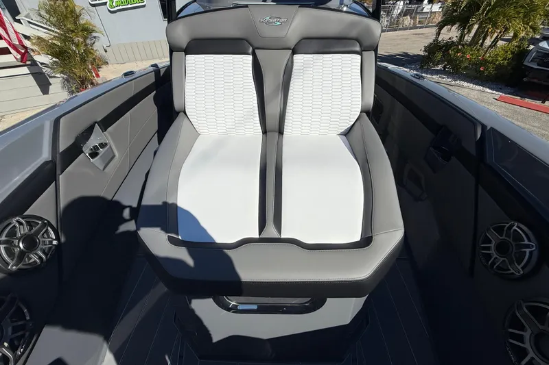 Slide: The Image of 2026 Sunsation 32 CCX boat interior with stylish seating and modern design. - 29
