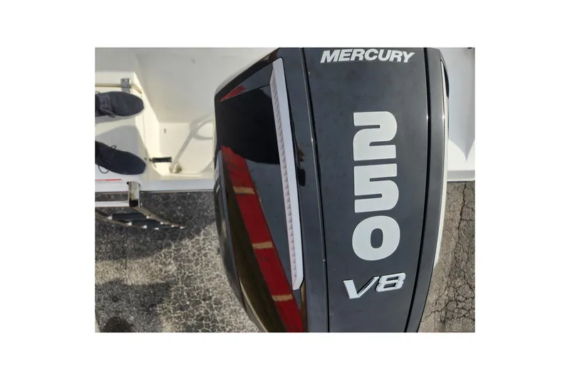 Slide: The Image of Mercury 250 V8 engine on 2021 Cobia 237 Center Console boat. - 5
