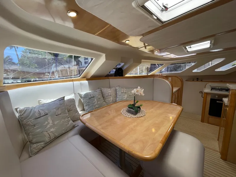 Slide: The Image of Interior of a 2016 Knysna 500 SE yacht with elegant seating area. - 22
