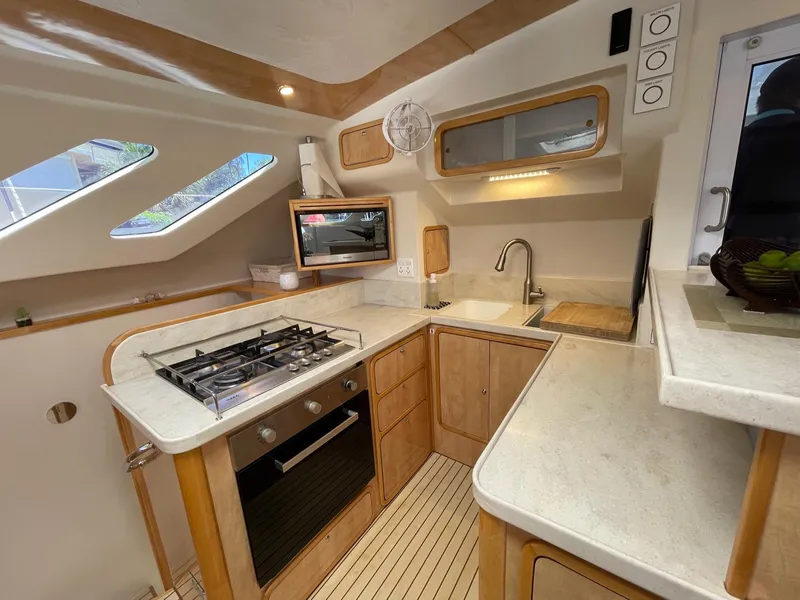 Slide: The Image of Modern kitchen in a 2016 Knysna 500 SE yacht. - 25