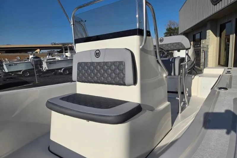 Slide: The Image of 2026 May-Craft 182 Center Console boat with modern seating and sleek design. - 10