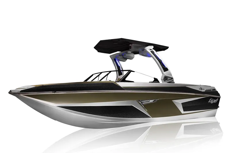 Slide: The Image of Manufacturer Provided Image: 2023 Tigé 24RZX wakeboard boat with sleek design and modern features. - 32