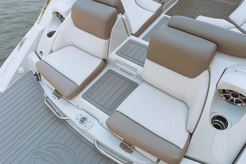 Slide: The Image of Manufacturer Provided Image: 2025 Crownline 278 SS boat interior with comfortable seating and modern design. - 9