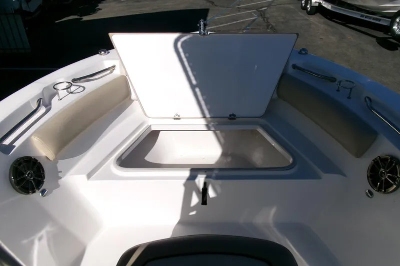 Slide: The Image of 2016 Sea Fox 186 Commander boat interior with open storage compartment. - 7