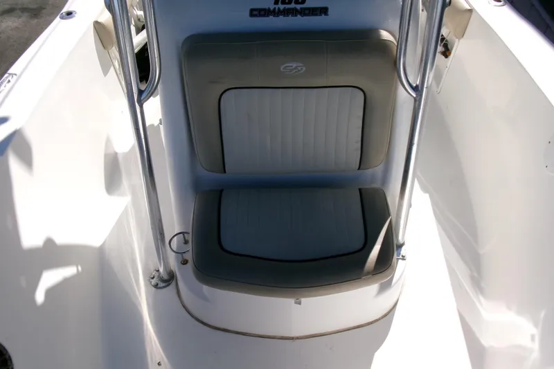 Slide: The Image of 2016 Sea Fox 186 Commander boat seat with padded backrest and sleek design. - 8