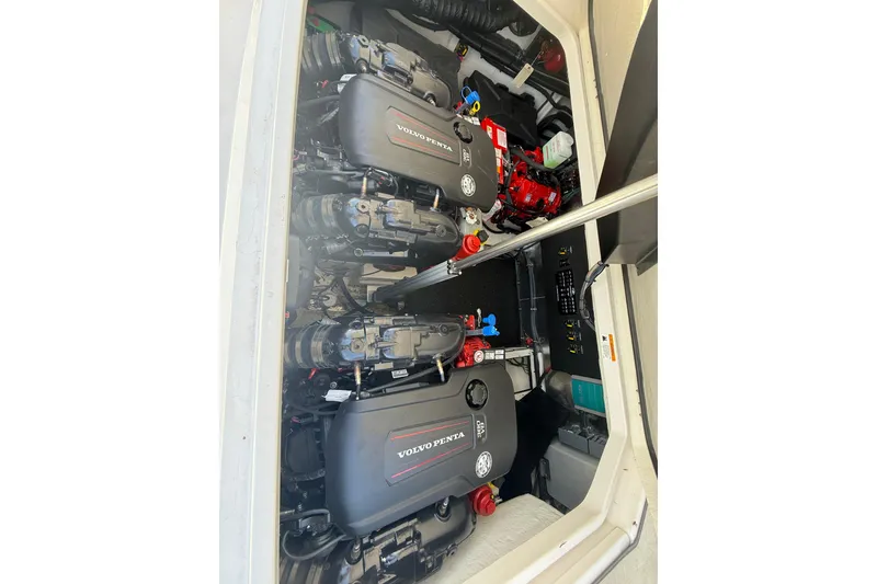 Slide: The Image of Engine compartment of 2021 Regal 36 Grande Coupe with Volvo Penta engines. - 46