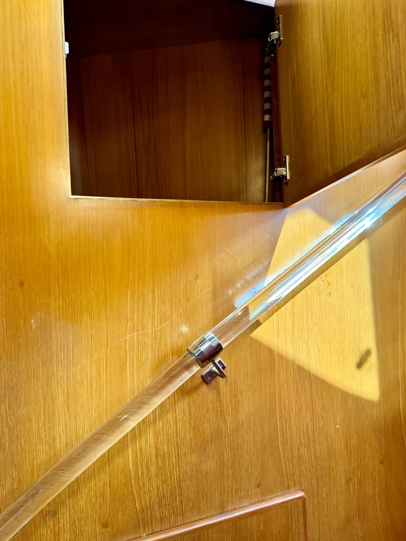 Slide: The Image of Wooden interior detail of a 1997 McKinna 48 Pilothouse yacht. - 30