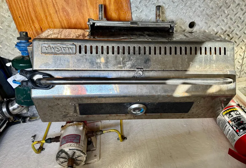 Slide: The Image of Engine room equipment on a 1997 McKinna 48 Pilothouse yacht. - 42