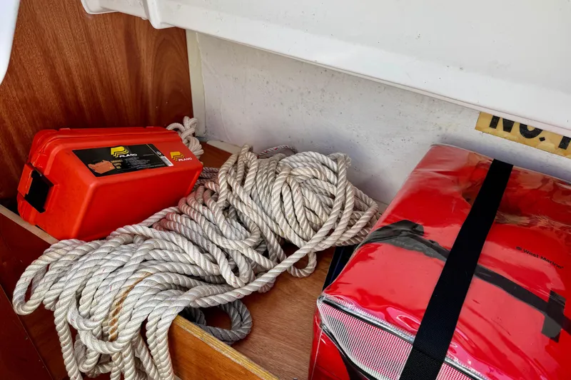 Slide: The Image of Safety equipment and rope on 2018 Beneteau Oceanis 35.1 sailboat. - 54