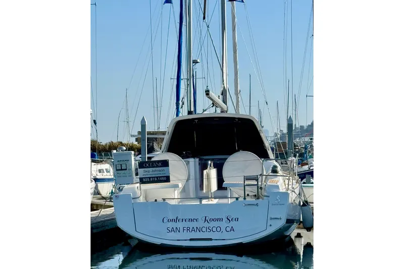 Slide: The Image of 2018 Beneteau Oceanis 35.1 sailboat docked in San Francisco marina. - 66