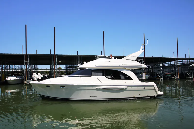 The Image of 2003 Meridian 381 Sedan yacht docked in marina. - 0