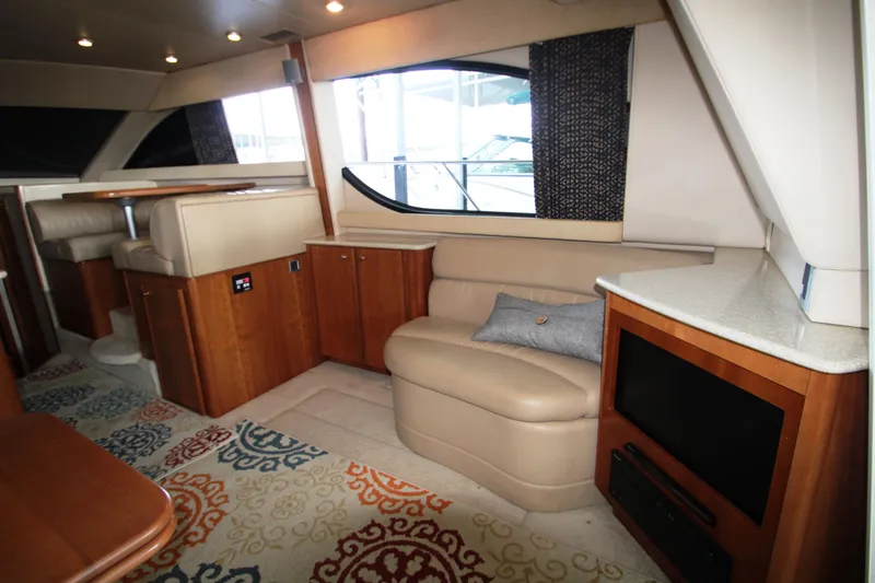 Slide: The Image of Interior of a 2003 Meridian 381 Sedan yacht with elegant furnishings. - 10