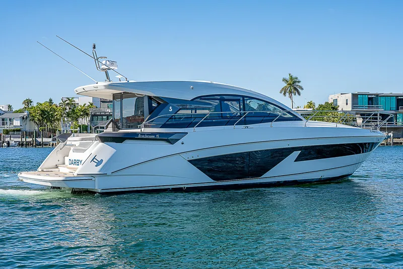 Slide: The Image of 2022 Beneteau Gran Turismo 45 yacht on water. - 8