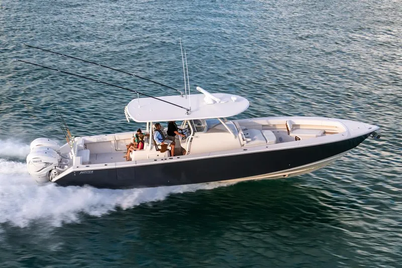 The Image of Manufacturer Provided Image: 2026 Jupiter 43 boat cruising on open water, featuring sleek design and powerful engines. - 0