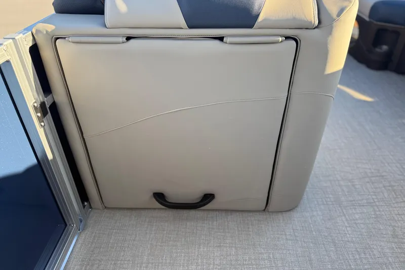 Slide: The Image of Avalon LSZ QUAD LOUNGER SHIFT 2026 seat detail with beige upholstery and handle. - 38