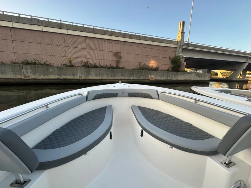 Slide: The Image of Interior view of 2024 Defiance 240 Catalina boat deck. - 11