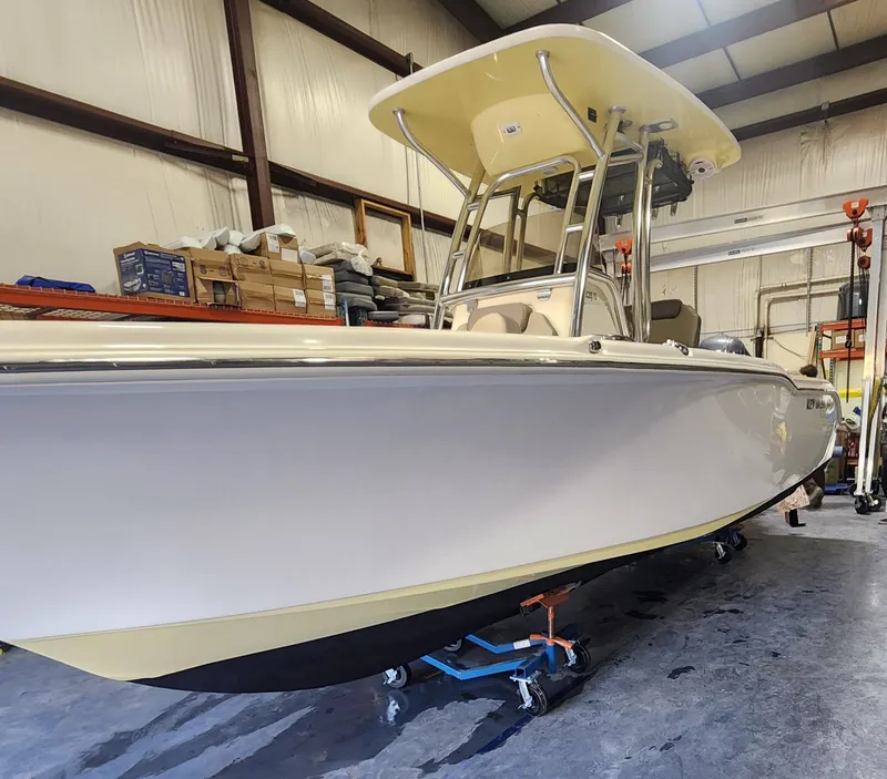 Slide: The Image of 2024 Key West 239 FS boat in warehouse. - 4