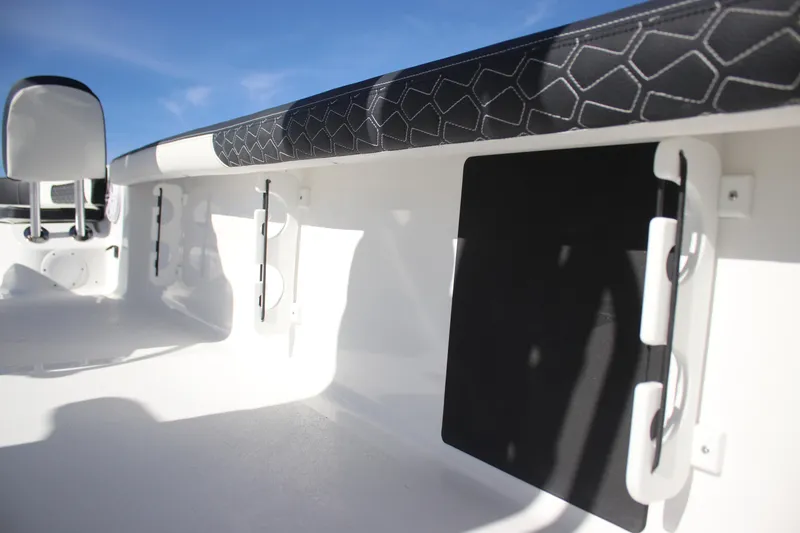 Slide: The Image of 2026 Tidewater 2300 Carolina Bay interior with sleek seating and modern design. - 24