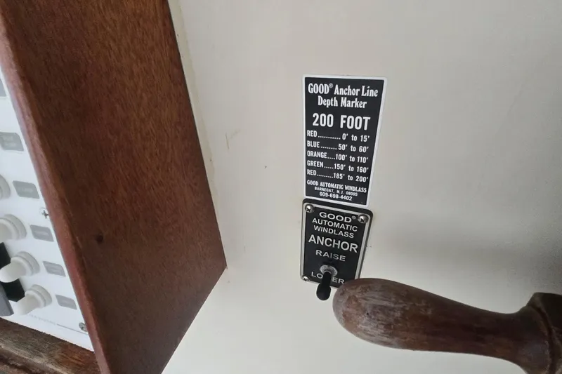 Slide: The Image of Control panel of a 1982 SISU 26 boat with anchor line depth marker. - 23